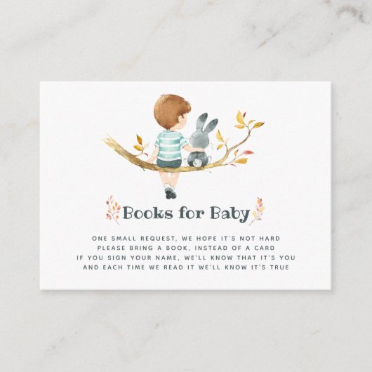 Schattige Herfst - Mannelijke Baby Shower Boek Ver Informatiekaartje (Voorkant)