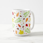 Schattige herfst met kleurrijke bladeren en noten koffiemok (Voorkant rechts)