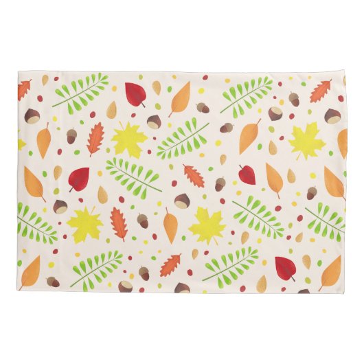 Schattige herfst met kleurrijke bladeren en noten kussensloop (Achterkant)