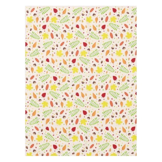 Schattige herfst met kleurrijke bladeren en noten tafelkleed (Voorkant)