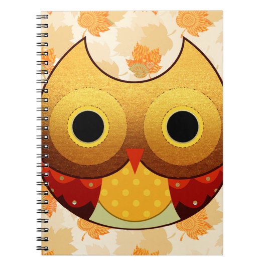 Schattige herfst Owl Notitieboek (Voorkant)