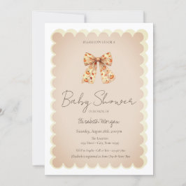 Schattige herfst pompoenen strik baby shower  kaart