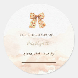 Schattige herfst pompoenen strik baby shower  ronde sticker