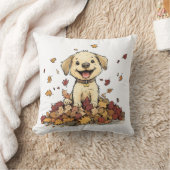Schattige Herfst puppy spelen Kussen (Deken)