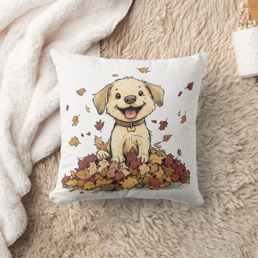 Schattige Herfst puppy spelen Kussen (Deken)