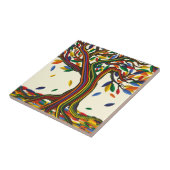 Schattige herfst regenboog boom mooie herfst thank tegeltje (Zijkant)