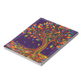 Schattige herfst regenboog boom paarse herfst than notitieblok (Linkerzijde)