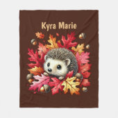 Schattige herfst seizoen egel fleece deken (Voorkant)