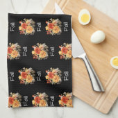 Schattige Herfst-themapatroon | Bloemen Herfst zwa Theedoek (Quarter Fold)