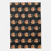 Schattige Herfst-themapatroon | Bloemen Herfst zwa Theedoek (Verticaal)