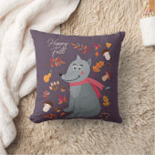 Schattige herfst wolf met aangepaste tekst kussen (Deken)