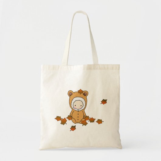 Schattige herfstbaby in vallende bladeren tote bag (Voorkant)