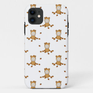 Schattige herfstbaby's in een patroon van vallende iPhone 11 hoesje