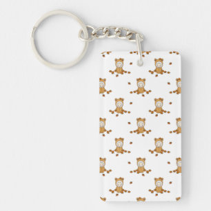 Schattige herfstbaby's in een patroon van vallende sleutelhanger