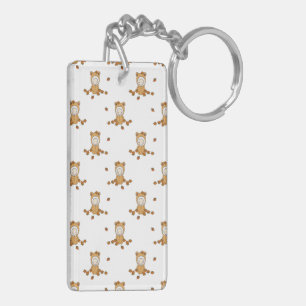 Schattige herfstbaby's in een patroon van vallende sleutelhanger