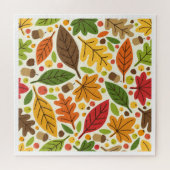 Schattige herfstblaadjes elementen legpuzzel (Horizontaal)