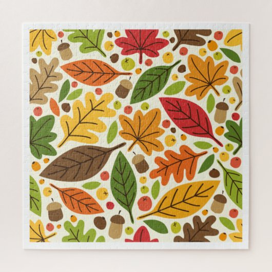 Schattige herfstblaadjes elementen legpuzzel (Verticaal)