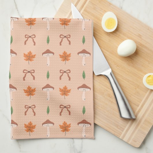Schattige herfstboegpatroon theedoek (Quarter Fold)