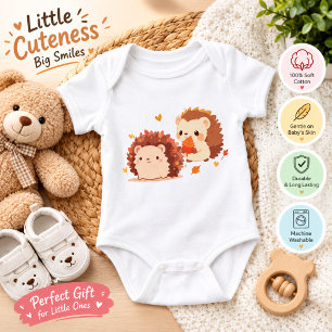 Schattige herfstehgelhogs – Kawaii herfst bosdiere Romper
