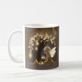Schattige herfstelf met gloeiende bloemen koffiemok
