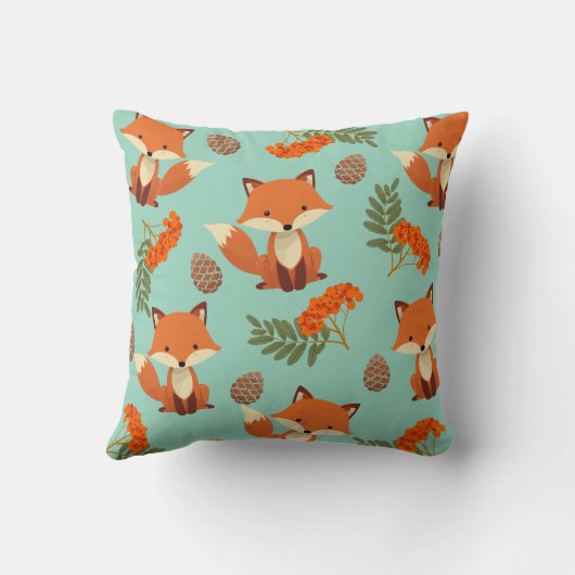 Schattige herfstgekleurd vossenkussen voor kindere kussen (Achterkant)