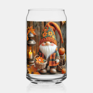 Schattige Herfstkabouter en Herfstbladeren Glas Ca