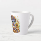 Schattige herfstkalkoen latte mok (Rechterhoek)