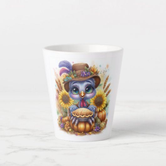 Schattige herfstkalkoen latte mok (Voorkant)