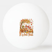 Schattige herfstkatten bladeren pompoen "Het is he Pingpongbal (Voorkant)
