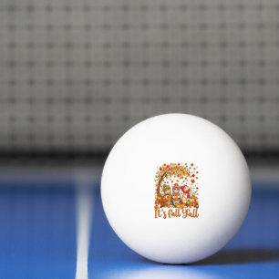 Schattige herfstkatten bladeren pompoen "Het is he Pingpongbal
