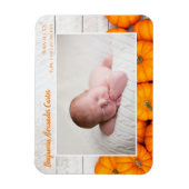 Schattige herfstpompoen pasgeboren foto geboorteaa magneet (Verticaal)
