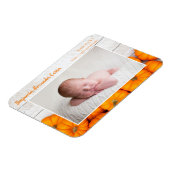 Schattige herfstpompoen pasgeboren foto geboorteaa magneet (Linkerzijde)