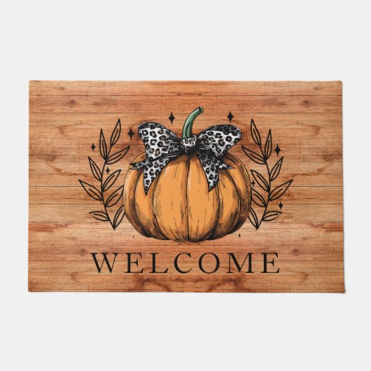 Schattige herfstpompoen welkom deurmat (Voorkant)