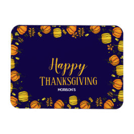 Schattige herfstpompoenen rand Gelukkig Thanksgivi Magneet