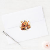 Schattige herfstpompoenen ronde sticker (Envelop)