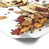 Schattige herfstpuppy spelen poster (Hoek)