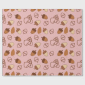 Schattige herfstroze hazelnoot naadloos inpakpapie cadeaupapier (Vlak)