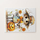 Schattige herfstschaap legpuzzel (Horizontaal)