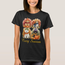 Schattige herfstshirt met puppies t-shirt