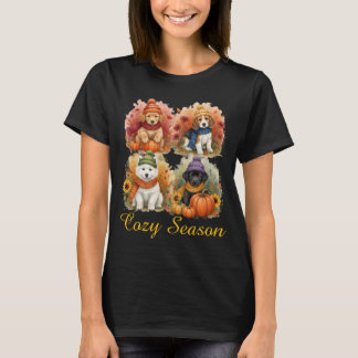Schattige herfstshirt met puppies t-shirt