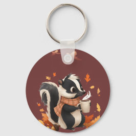 Schattige herfstsleutelanhanger met stinkdier - Kn Sleutelhanger