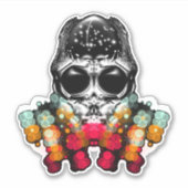 Schattige Herfstspin met Dauwdroppen Hoed Sticker (Voorkant)