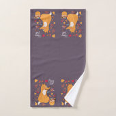 Schattige herfstvos met aangepaste tekst bad handdoek (Handdoek)