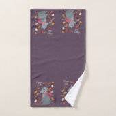 Schattige herfstwolf met aangepaste tekst  bad handdoek (Handdoek)