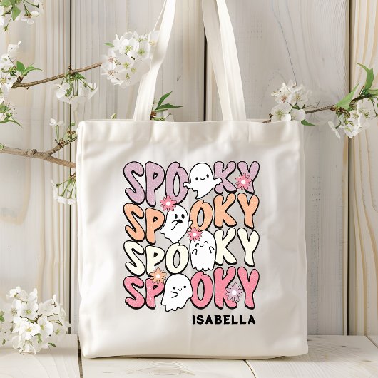 Schattige Herhaal Spooky Halloween Ghost Gepersona Tote Bag