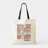 Schattige Herhaal Spooky Halloween Ghost Gepersona Tote Bag (Achterkant)