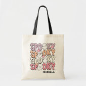 Schattige Herhaal Spooky Halloween Ghost Gepersona Tote Bag (Voorkant)