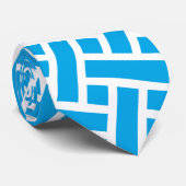 Schattige Heringbone Blauwe  Stropdas (Opgerold)