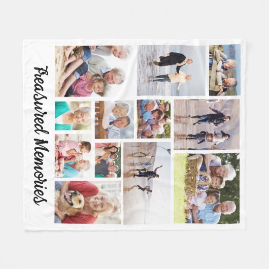 Schattige herinneringen 12 Foto Keepsake Fleece Deken (Voorkant (Horizontaal))
