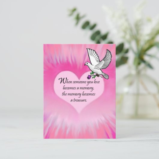 Schattige herinneringen" Vogel Briefkaart (Staand voorkant)